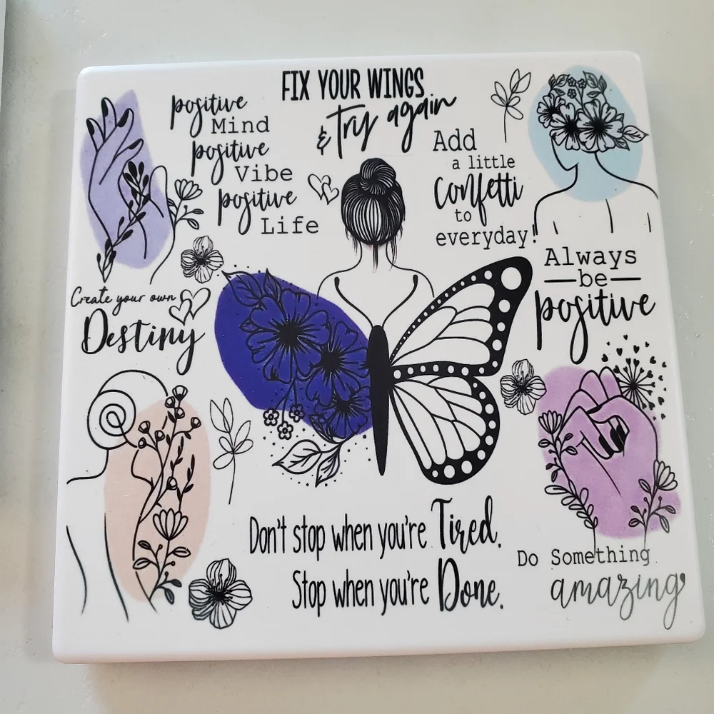 Love Yourself Motivational 2 Pack Sandstone Coasters